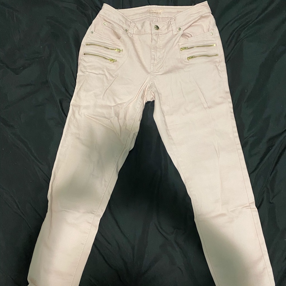 Pale Pink Skinny Ankle Jennifer Lopez Pants